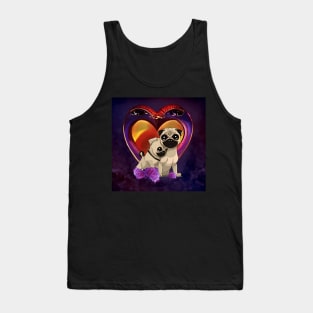 Little pug in love Tank Top